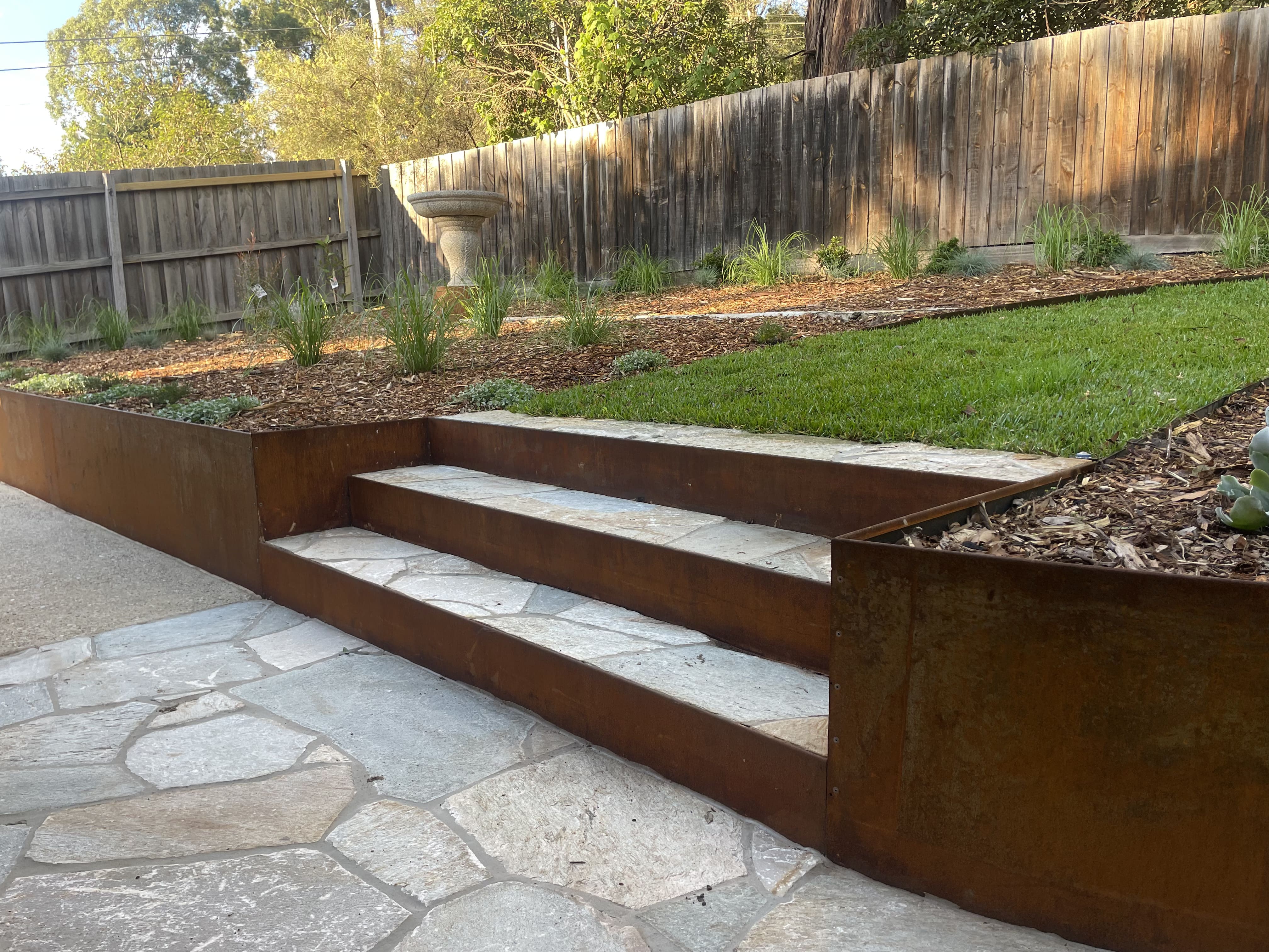 Outdoor paving and garden