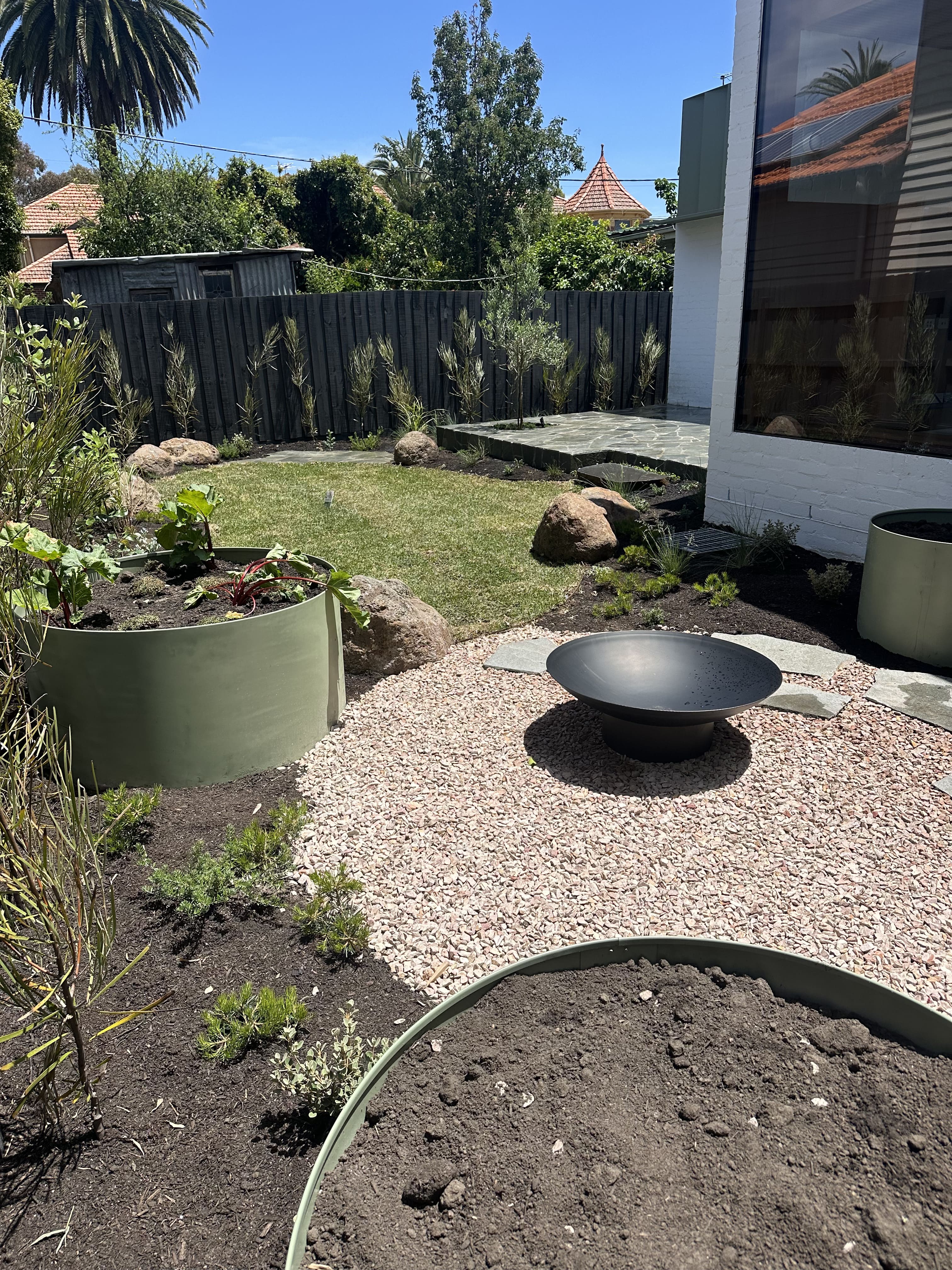 Finished landscape and structures